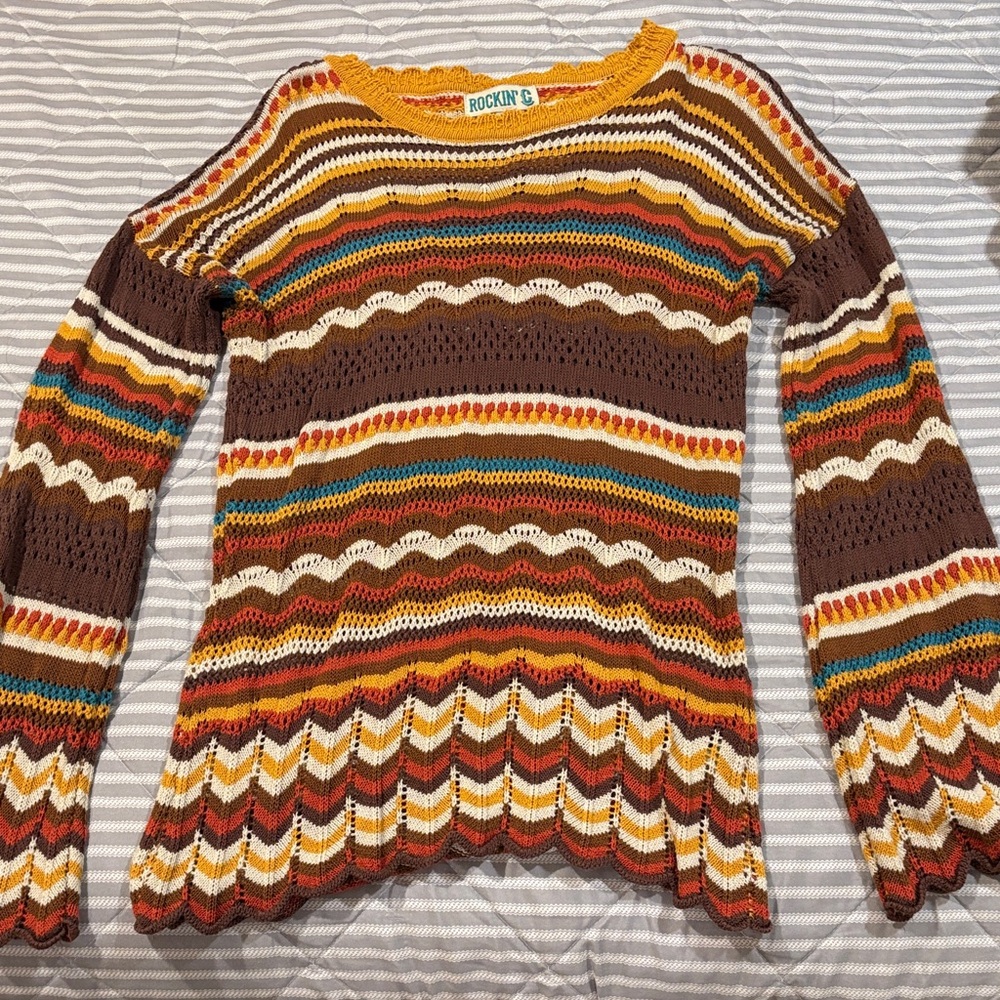 Rockin' C Multicolor Striped Women's Sweater